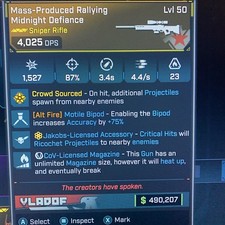 Borderlands 4  OP RARE TWITCH DROP GUN MIDNIG...