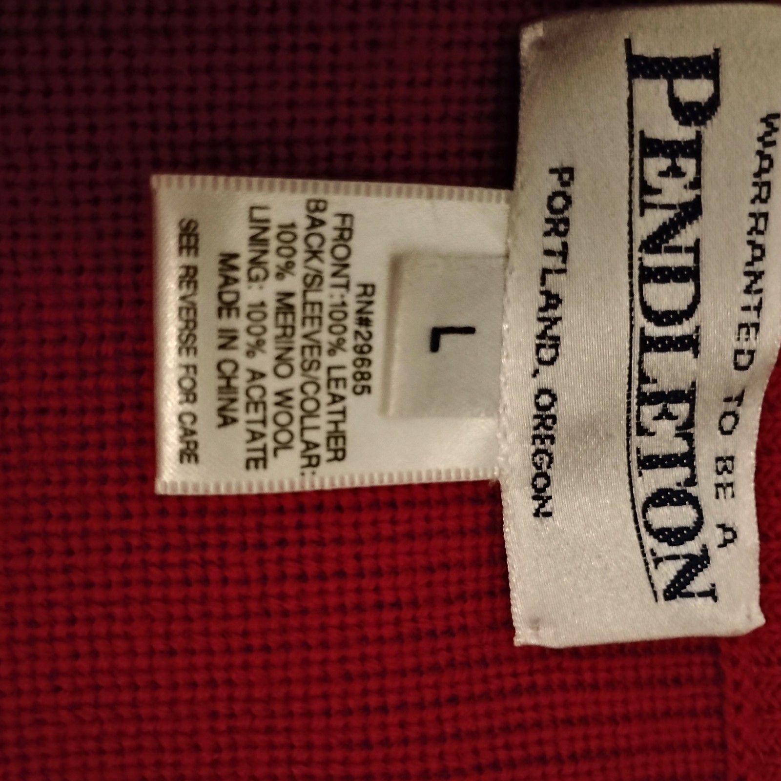 Pendleton Jacket Womens Large Red Leather Wool Kn… - image 10