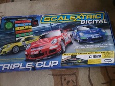Scalextric Digital Porsche Triple Cup C1223 1:32 with Pit Lane Game Boxed VGC