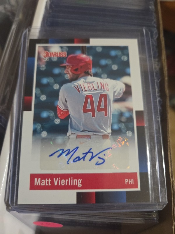 2022 Panini Donruss - Retro 1988 Signatures Matt Vierling #R88S-MV (AU, RC)