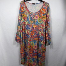 Izuria Women’s Paisley Print Swing Dress Size 3XL