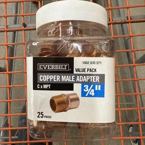 25 Pack Everbilt CP-604 3/4" inch CxM MIPT Male Copper Adapter Cup x MPT
