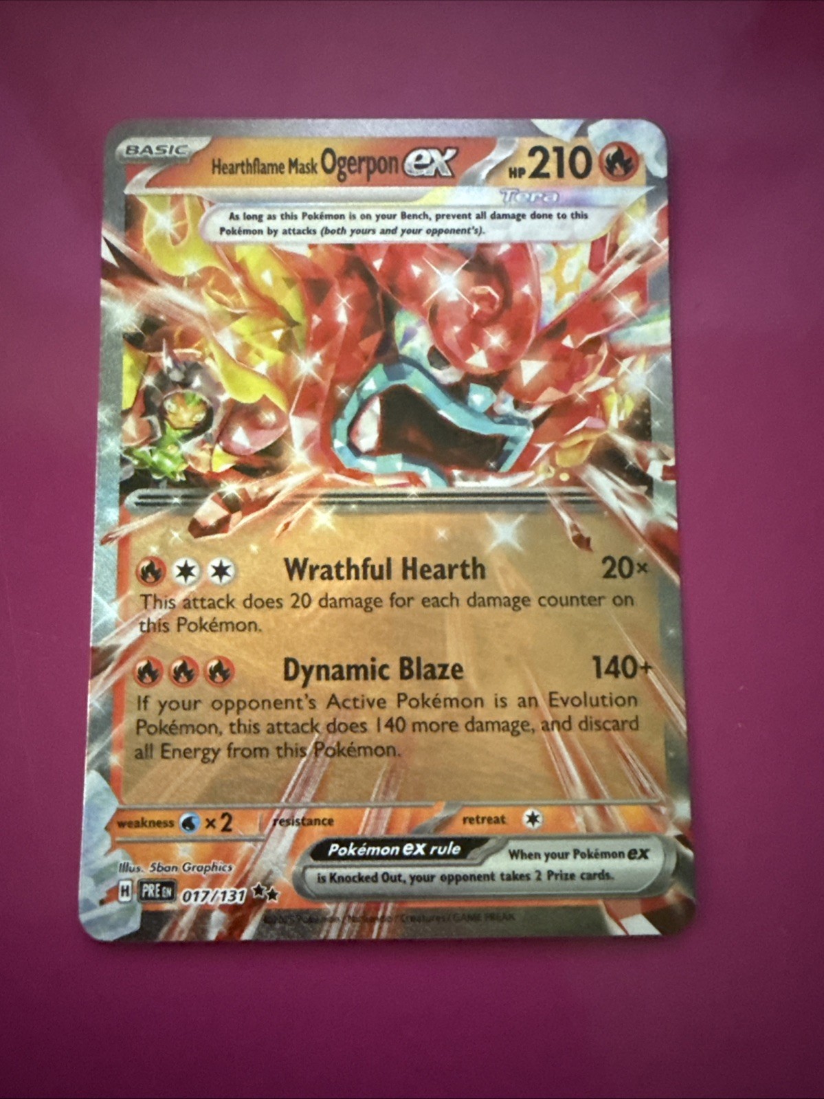 Hearthflame Mask Ogerpon EX 017/131 NM/M Prismatic Evolutions Pokemon Card