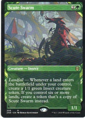 MTG: Zendikar Rising: Showcase Scute Swarm: Lightly Played Condition