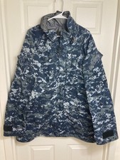 US Navy Men's Goretex Blue Digital Camo Parka, NWU Type I, Sz Large-Long