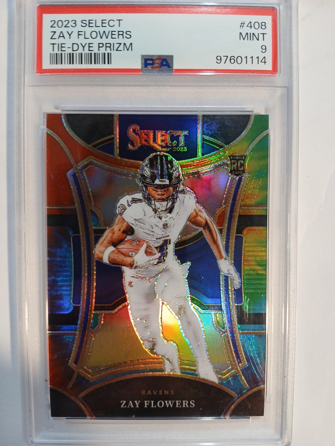 2023 SELECT ZAY FLOWERS CONCOURSE TIE-DYE PRIZM ROOKIE RC# /25💥