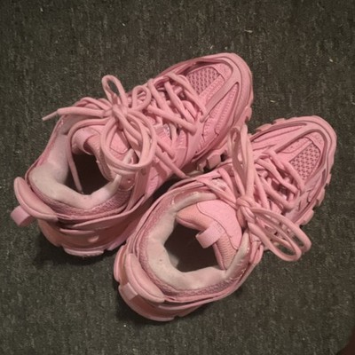 Balenciaga Track Pink Low Top Lace Up Sneaker Men's Athletic Shoes