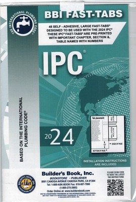 2024 International Plumbing Code (IPC) Fast-Tabs (Brand New for SB/LL IPC Book)