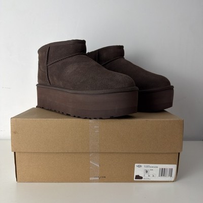UGG Classic Ultra Mini Plateau Stiefel Burnt Cedar, Größe UK 7, Brandneu