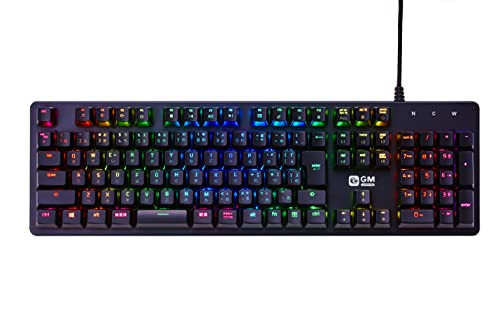 GM-JAPAN JP GM-KB-BK Wired Mechanical Gaming Keyboard with Blue Axis Heavy Duty Design