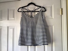 Kona Sol Women's Tankini Swimsuit Navy White Stripe Size XL Racerback