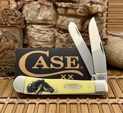 Case XX USA Smooth Yellow Wild Mustang Stainless Trapper Knife | eBay
