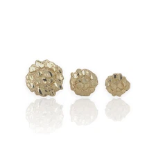 Round Nugget Stud Earrings - 10K Yellow Gold