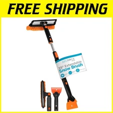 Extendable Snow Brush with Squeegee & Ice Scraper