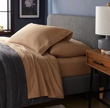 Threshold Jersey Sheet Set Queen Solid Brown 100 Cotton Easy Care 80x60