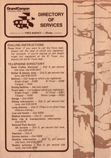 Vintage Grand Canyon National Park Lodges Directory Fred Harvey Amfac Map c70's