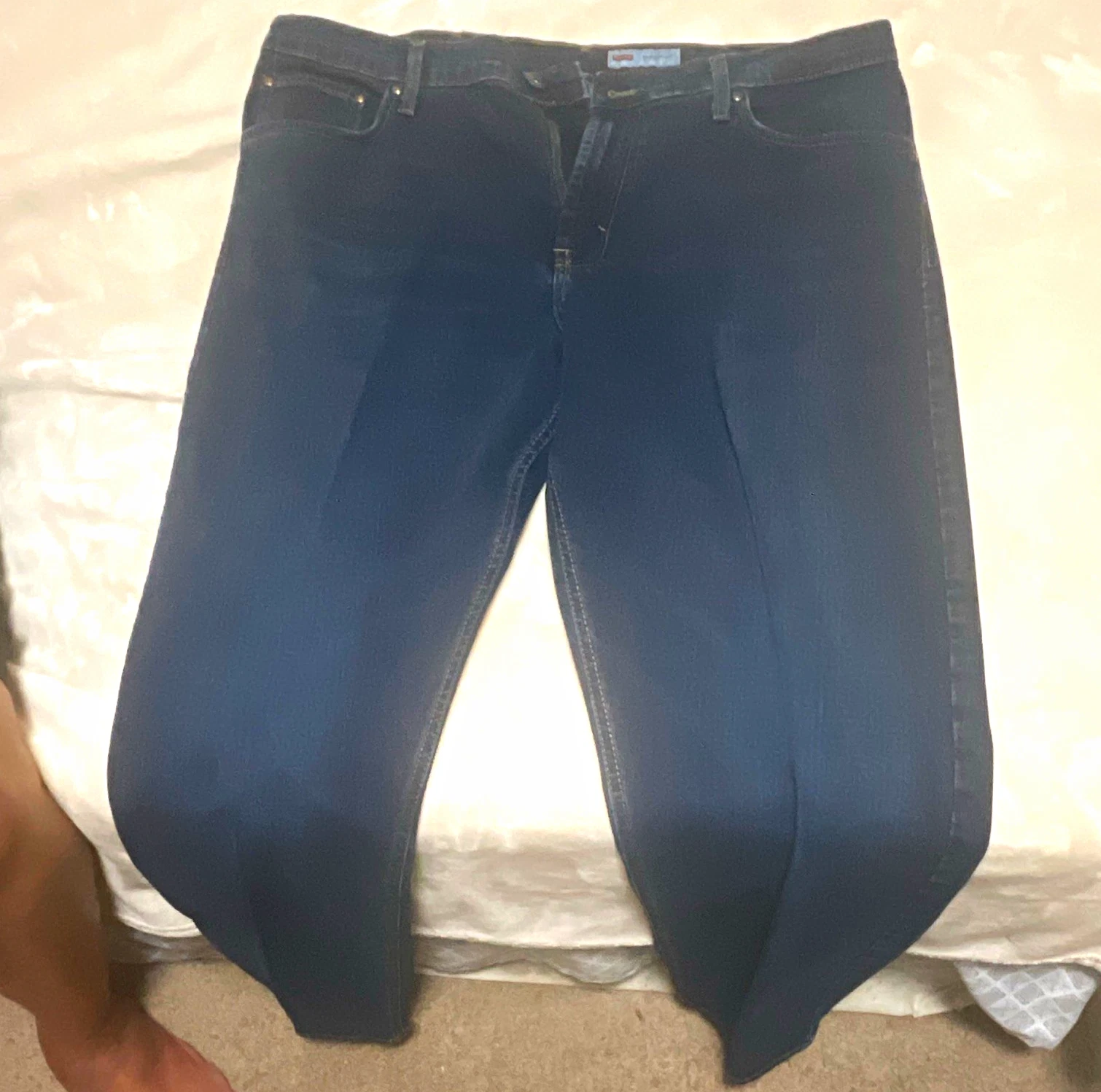 Wrangler Men's Blue Denim Jeans Western Solid Pockets Regular Fit 38x30 image 1
