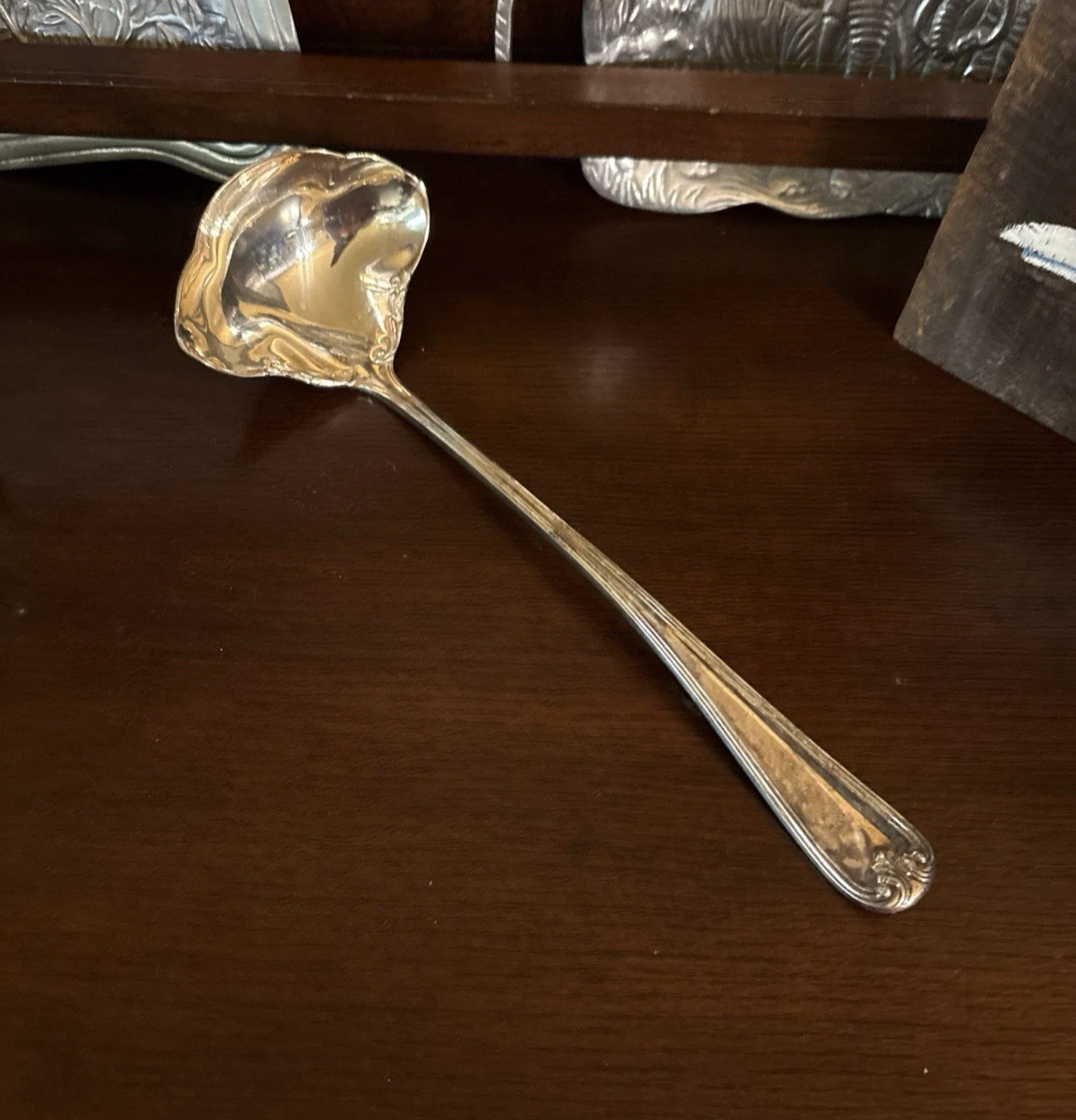 Vintage Gorham Heritage Silverplate Punch Ladle Double Spout Made in Italy