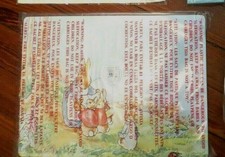 Pottery Barn Peter rabbit lunch Placemat Party Easter Holiday Gift bunny guest -