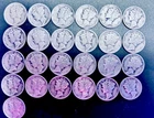 Lot Of 25 90% Silver Mercury Dimes- 1964 And Earlier- Various Mint & Date 2 oz