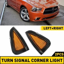 Side Marker Parking Turn Signal Corner Lights Pair Set NEW FIT for 06-10 Charger