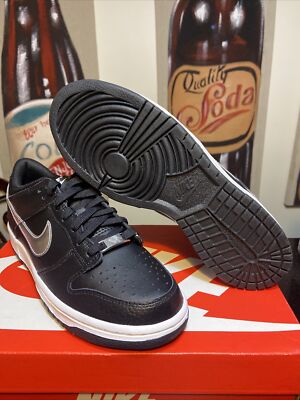 Nike Dunk low GS Black Chrome-Iron Grey White- DC9560001 Size 6.5Y/8W | eBay
