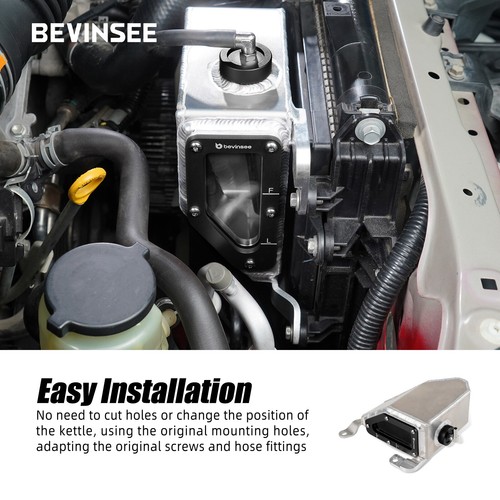 BEVINSEE Billet Aluminium Coolant Reservoir Tank For Toyota 4Runner 2010-2024 - Picture 4 of 10