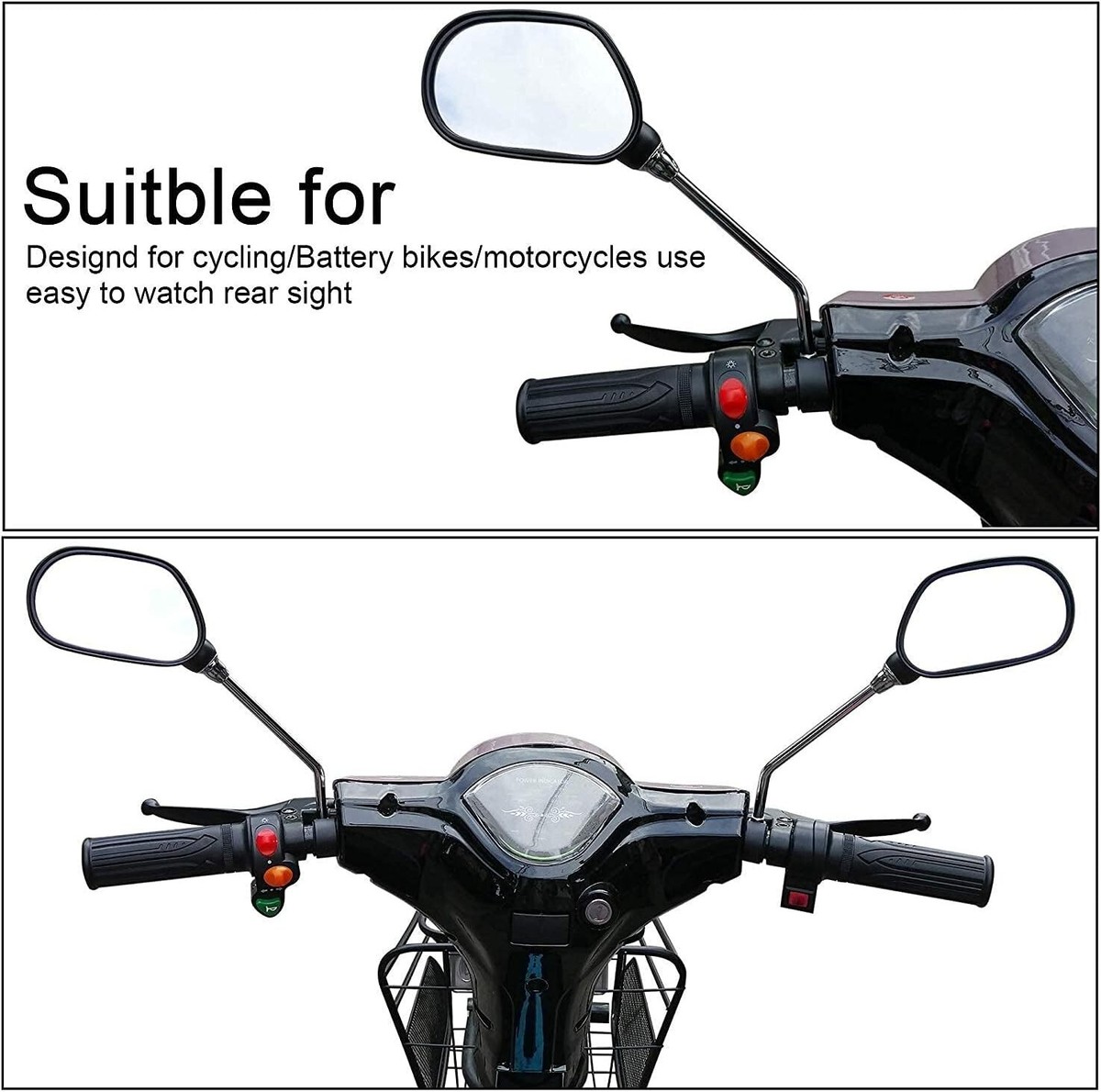 Specchietto Retrovisore 360° Regolabile Per Bici, Monopattini E Moto - Diametro 8cm, Montaggio Senza Attrezzi - Foto 3