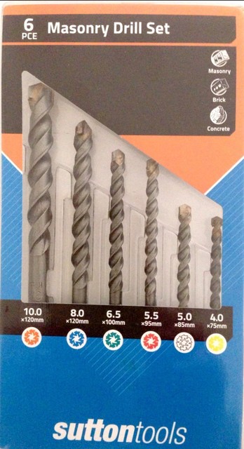Sutton Tools Masonry Drill Bit Set - 6 