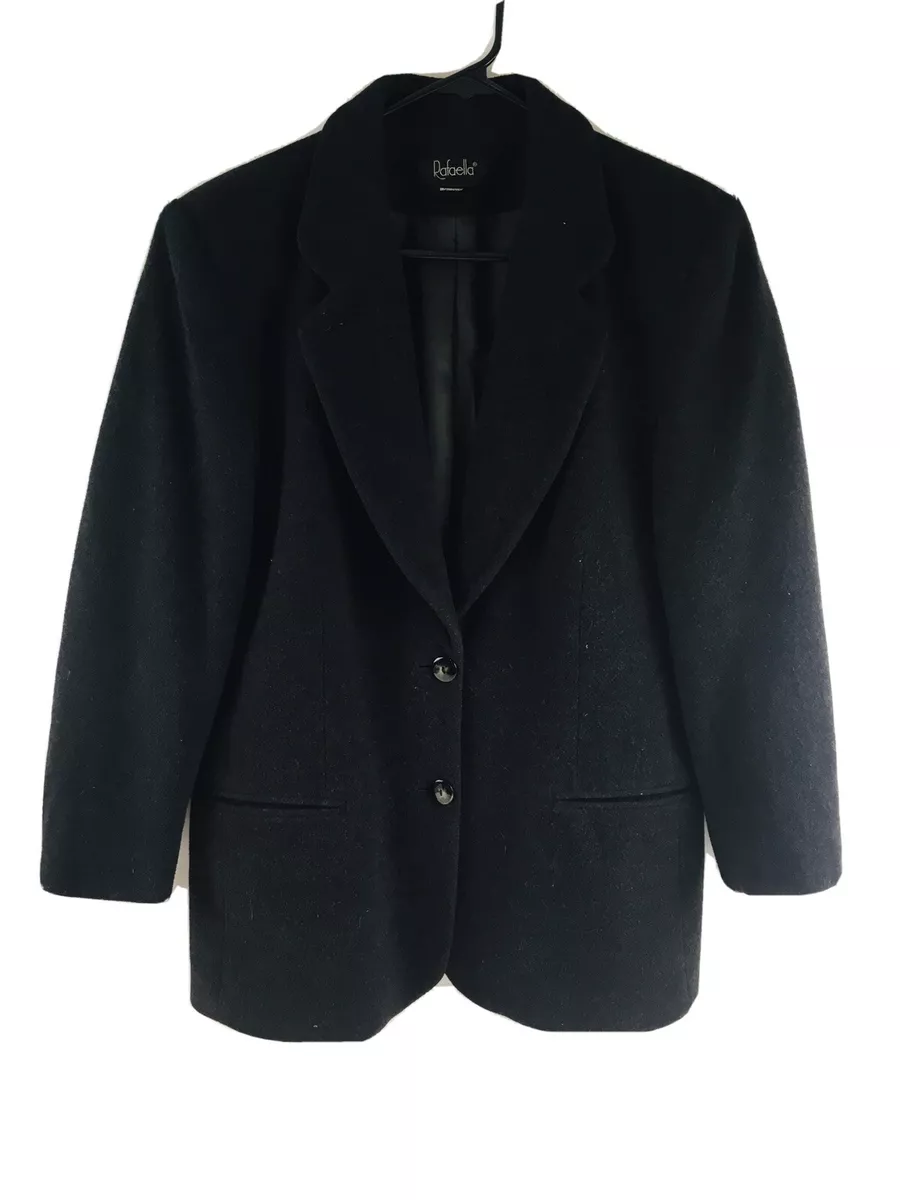 Rafaella Jacket Women s Size 10 Black Wool Mix Dress Pea Coat