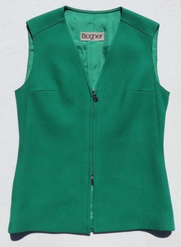 Giacca gilet vintage BOGNER donna verde lana zip taglia 38 10 adatta US 4 6 - Foto 4 di 7
