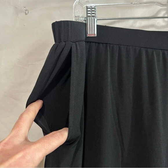 Calça Ulla Popken Feminina Casual Elástica Cintura Preta Perna Larga 20/22 - Imagem 3 de 4