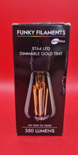 LED ST64 Spiral Funky, Crackle Gold Filament Lamps ES Festoon 4W 7W Warm White