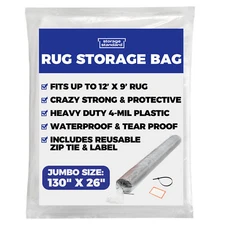 Heavy Duty Rug Storage Bag - Fits Rolled Carpet Up to 9 x 12 Feet, 130 x 26 In
