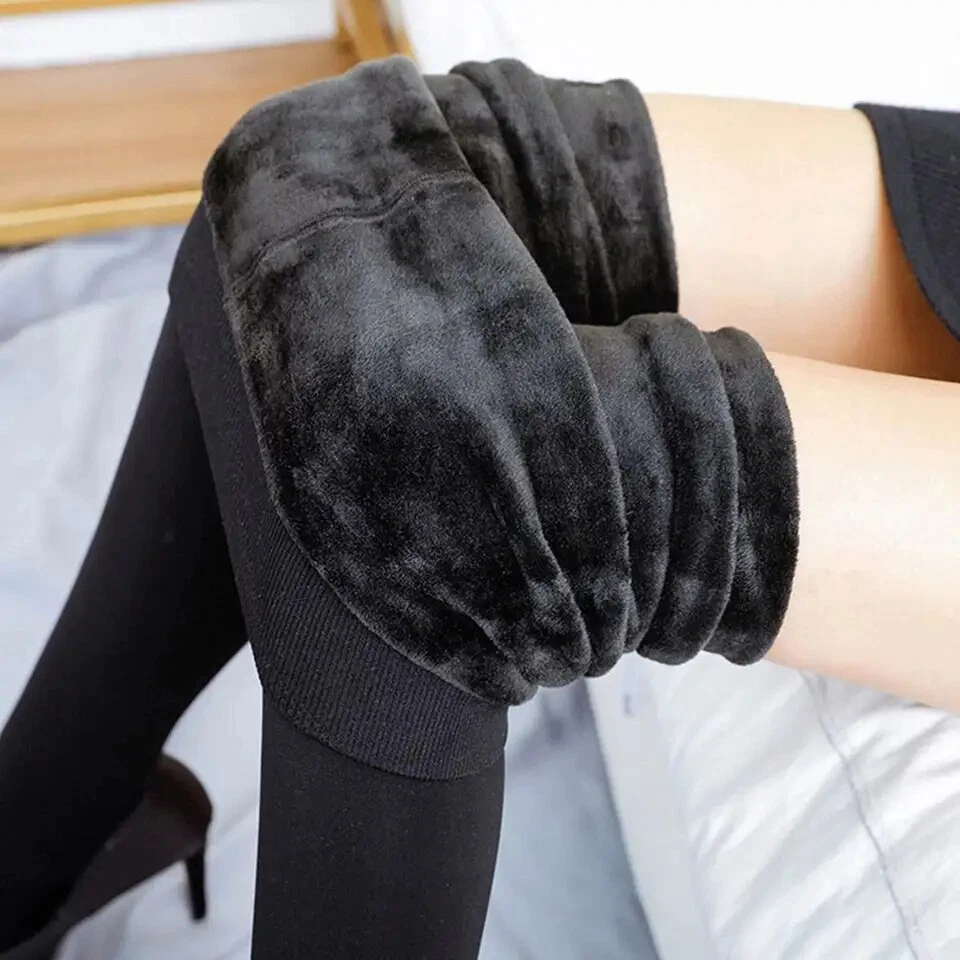 Womens Thermal leggings Fur Fleece Lined Legging Ladies Thermal Winter Legging — 第 4/4 张图片