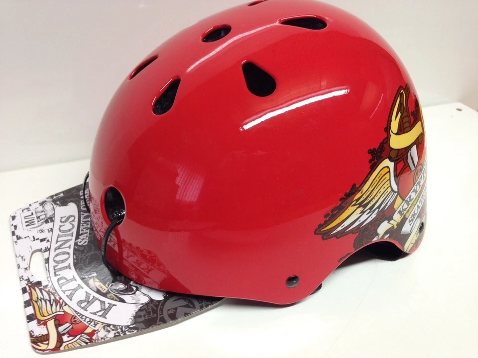 Kryptonics Helm " Sacread Heart" - Gloss red - rot Stunthelm Skateboard Inliner