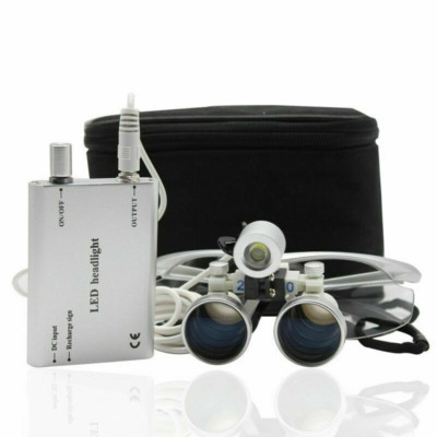 2.5X 420mm Dental Surgical Binokularlupen Lupenbrille Mit LED Headlight Tragbare