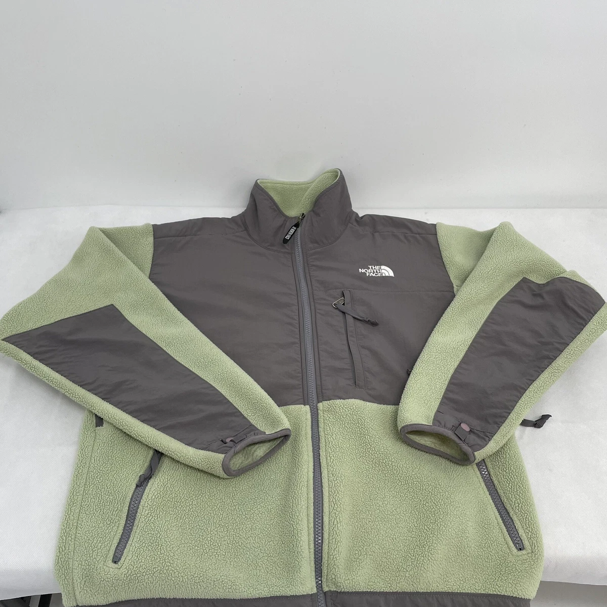 The North Face Denali Polartec Fleece Jacket Green Gray Women s Sz M