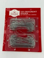 Christmas Tree Ornament Hooks 2-1/2 Inch Metal 1 pk of 120 Wedding Holiday Time