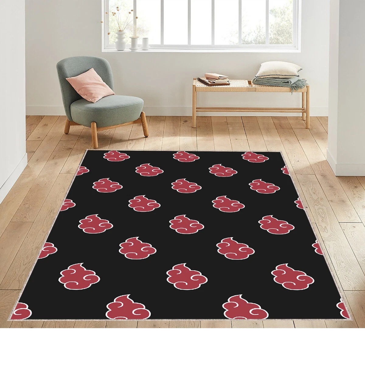 Manga Anime Red Cloud Anime Rug for Kids Room Red Cloud Rug