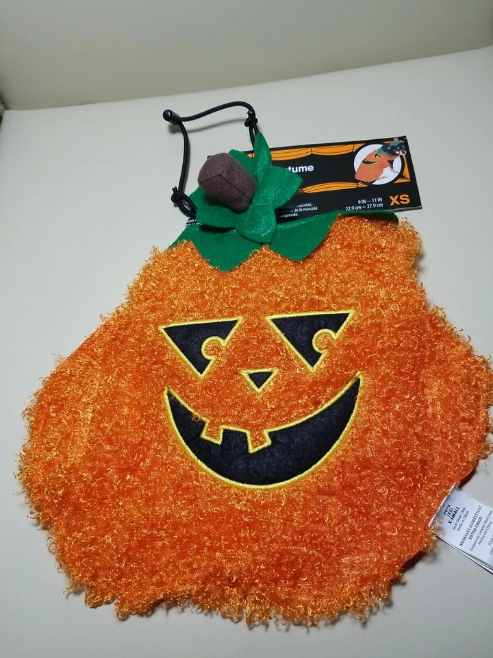 New Halloween Jack O'Lantern Pumpkin Pet Costume with Hat Size XS Simply Dog NWT - Image 2 of 4