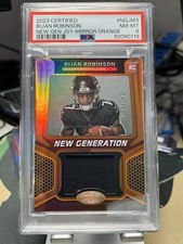 2023 Panini Certified Bijan Robinson RC New Gen Mirror Orange Patch /249 PSA 8