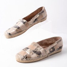 Sam Edelman Womens Canvas Espadrille Flats Shoes Sz 6 SnakeSkin Patchwork Gold