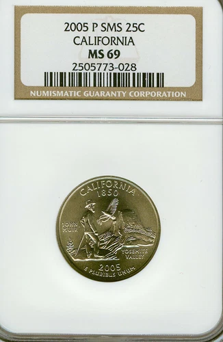 2005-P CALIFORNIA State Quarter NGC Satin MS69 SP69 free Shipping #773-028