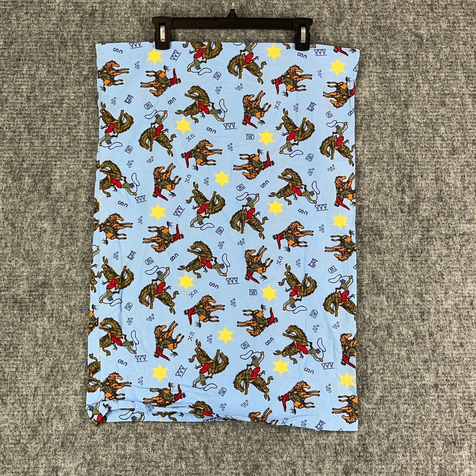 Lands End Pillow Cases 1 Rodeo Cowboy Horse Bronco Cotton Blue eBay