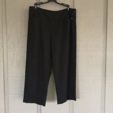 Escada Virgin Wool / Polyamide /Elastane Blend Wide Leg Crop Pant In Black 44/ L
