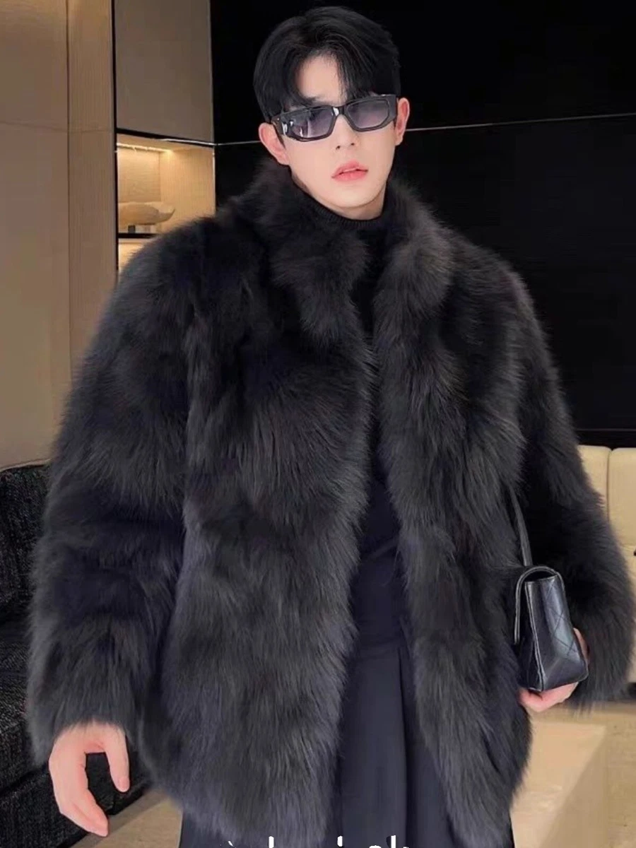 Fur Leather Men's Coats Thickened Fox Mink Coat Winter New Fur One