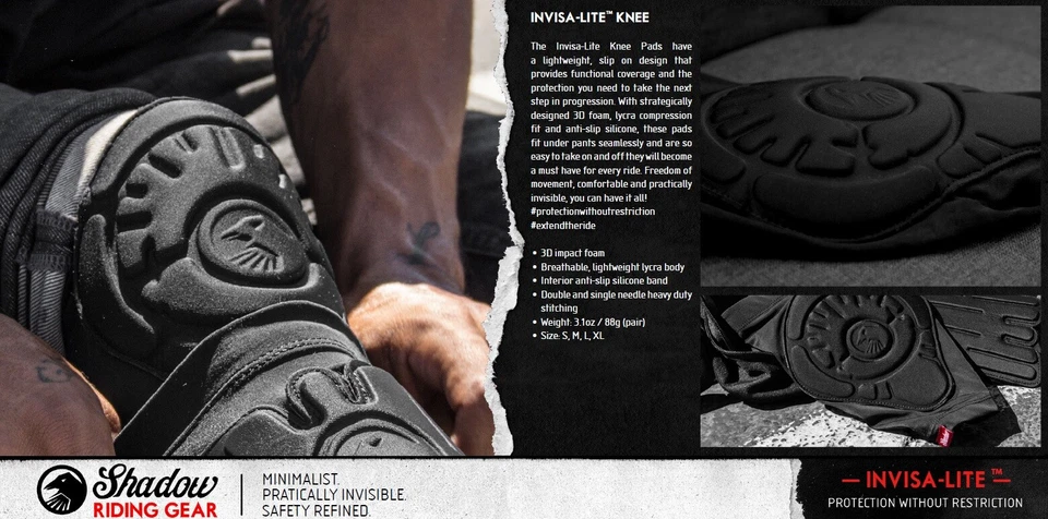 RODILLERAS SHADOW CONSPIRACY INVISA LITE BMX DISTRIBUIDOR AUTORIZADO NEGRAS NUEVAS Foto 3 de 4