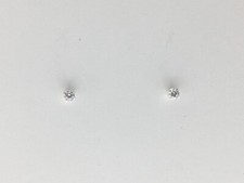 Sterling silver tiny 3mm white Cubic Zirconia stud earrings-studs, CZ, clear