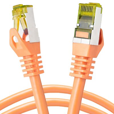 LAN Kabel 2m CAT.7 Patchkabel orange Ethernet Netzwerkkabel RJ45 Stecker CAT7